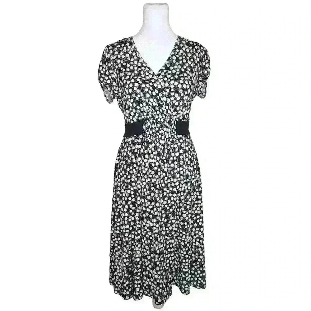 Apt.9 women's stretch geometric a-line dress size small